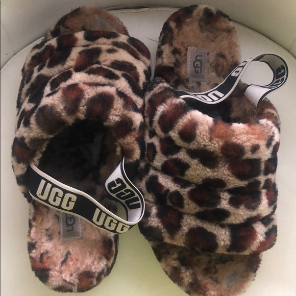 UGG Shoes - Cheeta ugg slides Size 10